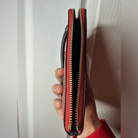Coach Red Leopard Print Wristlet - Picture 5 of 14
